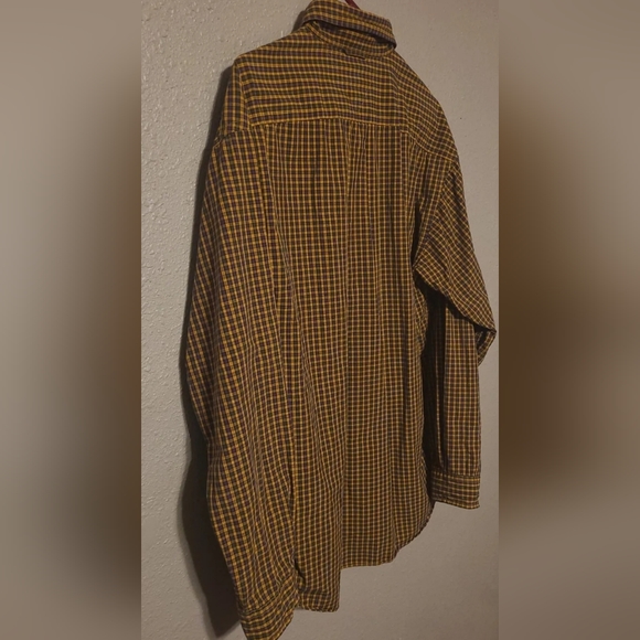Vintage Tommy Hilfiger Long Sleeve Shirt Gold/Brown Plaid Large Logo Size Large - Picture 11 of 14